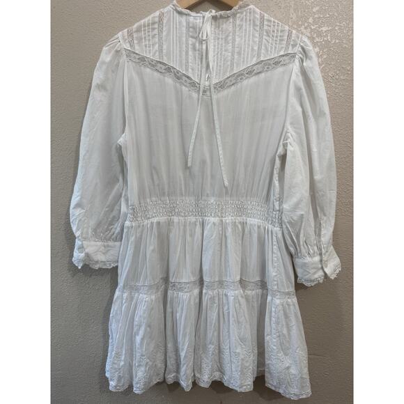 Loveshackfancy X Target Talulah White Embroidered Lace Mini Dress Size M - Picture 4 of 6
